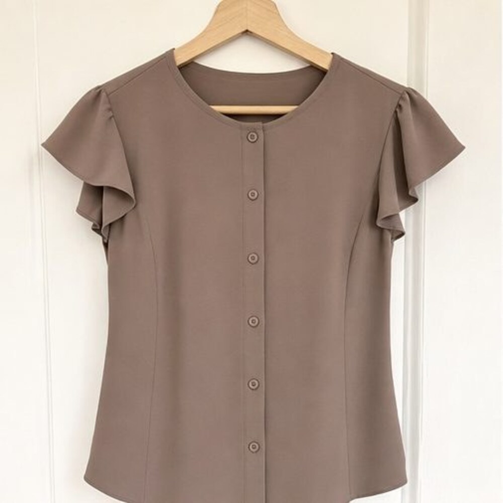 Taupe Pleated Blouse
